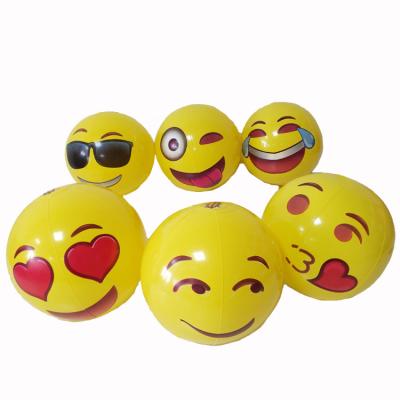 China Promotional Toy Hot Selling Emoji Beach Ball Smile Face Inflatable Beach Ball for sale