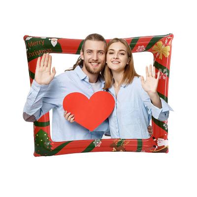 China New Design Portable Inflatable Christmas Decoration Frame Inflatable Selfie Frame For Christmas Party for sale