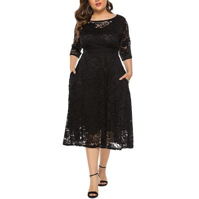 China Plus Size Plus Size Half Sleeves Lace Up Cocktail Dresses Tea Party Prom Dresses for sale