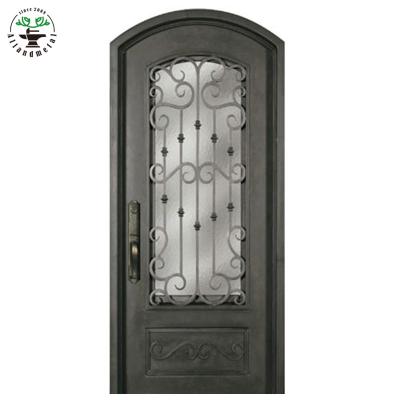 China Waterproof Single Panel Swing Entry Security Door Wrought Iron Gates For Exterior for sale