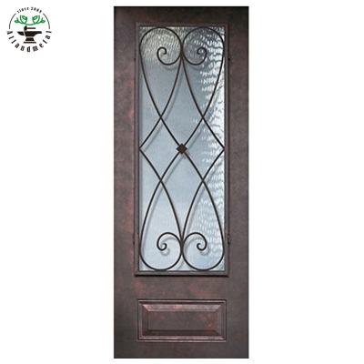 China The Best China Manufacturer Fashion Design Rustic Professional Rustic Single Door Iron Single Door Left Swing For Exterior for sale