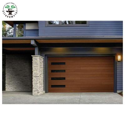 China Hot Sale Windproof Overhead Automatic Sectional Garage Doors With Windows For Villa for sale