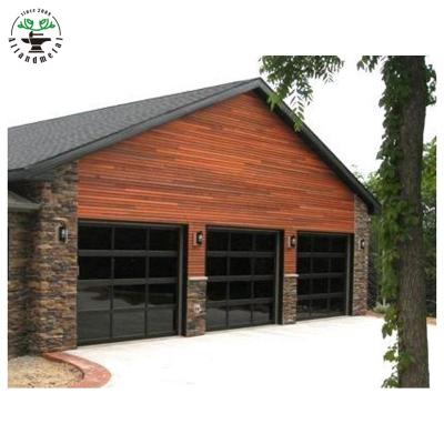 China Black Color Sectional Garage Doors Modern Automatic Glass 16x7 Garage Doors Windproof Garage Doors for sale