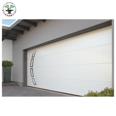 China Windproof Contemporary Villa Automatic Garage Doors With Frameless Flush Garage Door Panel for sale