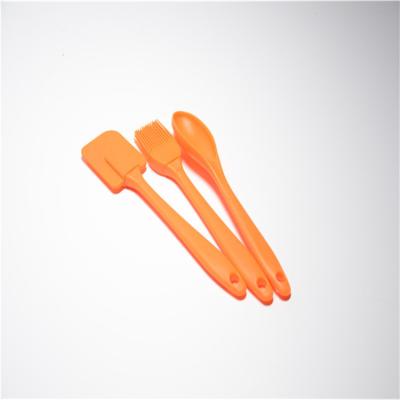 China Three Piece Silicone Scraper BBQ Brush Spoon Separated 3 Piece Oil Brush Spatula Spoon Set. PD-166 for sale