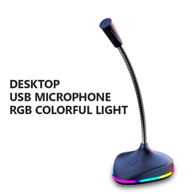 China Noise Canceling Wholesale Computer Wireless Condenser Microphone With RGB LED Light for sale