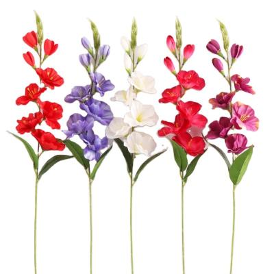 China Minimalist Gladiolus Flowers Customized Home Wedding Silk Colorful Plants Simple Artificial Decoration Branch Real Touch Wholesale for sale