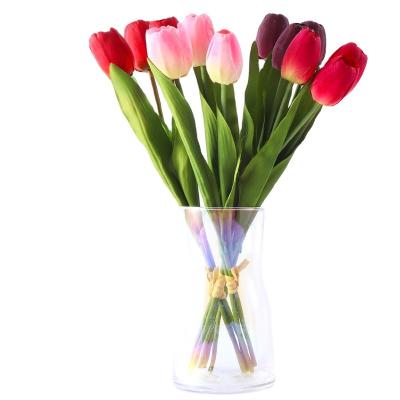 China Wholesale 2022 Hot Sale Factory Minimalist Real Touch Tulip Bouquet Artificial Flower Set High Quality Decor 3pcs Wedding Party for sale