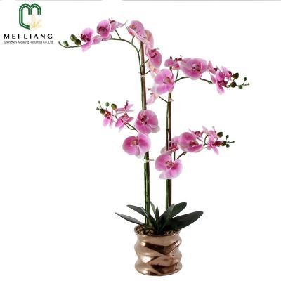 China Minimalist Factory Hot Products With Competitive Price Wedding Party Decorations Real Touch Artificial Orchid Arrangements In Ceramic Vase for sale