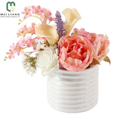 China Hot Sales Minimalist With Competitive Price Factory Wedding Party Home Decorations Silk Peony Artificial Flower Arrangement for sale