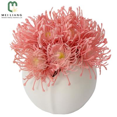 China Minimalist Wedding Decorations Faux Chrysanthemum Home Flower Arrangements in Ceramic Vase Garden Chrysanthemum Centerpiece for sale