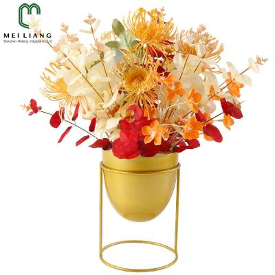 China Minimalist Hot Products With Competitive Price Wedding Party Decorations Fake Pincushion Home Flower Arrangements In Metal Vase for sale