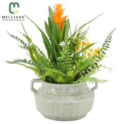 China Hot Sales Home Decor China Plant Minimalist Plant Indoor Potted Faux Bromeliad Artificial Handmade For Decor Home Garden for sale