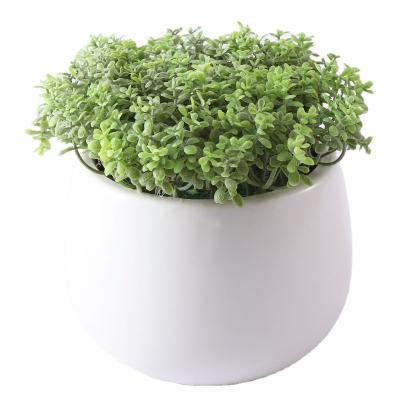 China Handmade Artificial Plant Minimalist Cheap Price Hot Sales In A Ceramic Basin 40mm Artificial Green Grass for sale