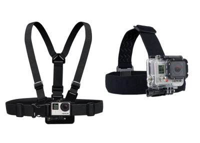 China Black Gopro Chest Mount Band , Action Camera Head Strap For Sports Camera for sale