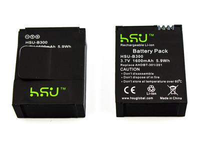 Chine batterie de noir de 3.7V Gopro pour le héros de GoPro 3 + héros 3/1600mAh à vendre