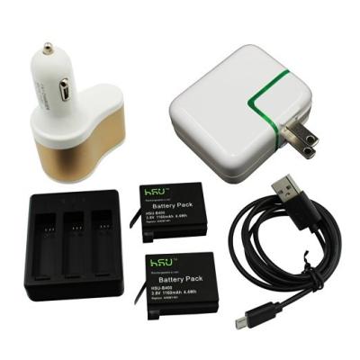 China HERO 4 Three Channel GoPro Batteries Car Charger + Wall Charger for sale