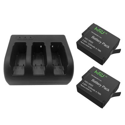 Chine L'accessoire de GoPro a placé 2 la batterie du héros 5 du paquet 3,85 V GoPro avec le kit triple de chargeur à vendre