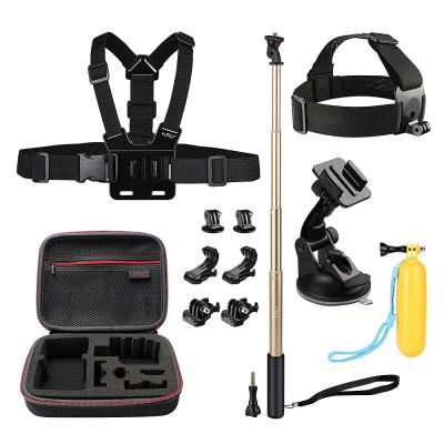 China Action Camera Kit 12-in-1 Gopro Carrying case + Head Chest Belt Strap Mount HGP5704 for sale