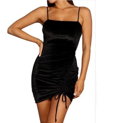 China OEM Fashion Summer Satin V-neck Casual Dress Women Tube Top Asymmetric Club Mini Bodysuit Anti-wrinkle Casual Dress for sale