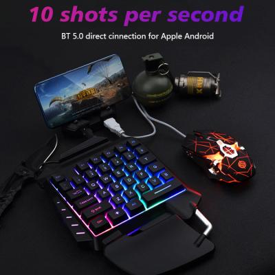 China Mini ABS Wireless Led Mechanical Keyboard Mouse One Hand Gaming Keyboard For Mobile for sale