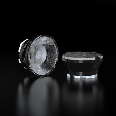 China Diameter 40mm upgrade hotel cut-off Lens PC materiaal voor was wandlamp VA 36° anti-glare Te koop