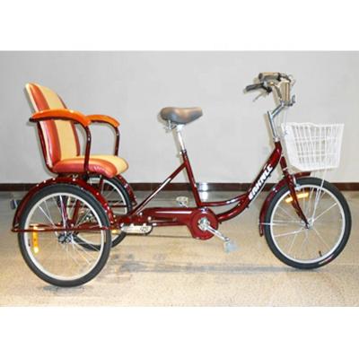 China 24inch Street Tricycle Adult Passenger Tricycle With Rear Seat for sale