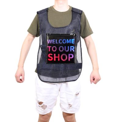 China P3.75 Double Side 2pcs Outdoor Waterproof Portable Led Vest Advertising Signage Displays LED Display Vest 27*27.5cm for sale