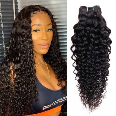 China Hair Bundle With Closure Water Wave Brazilian Hair 3 Bundles With Closure Remy Human Hair Weave Bundles With Closure Natural Color for sale