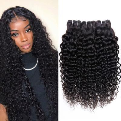 China Hair Bundle With Closure 10A Cheap Wholesale Malaysian Water Wave Bundles, Double Drawn Virgin Hair Extensions, Hair Weave 100% Cuticle Aligned Hair for sale