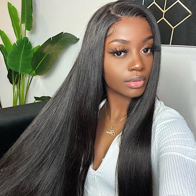 China Straight Grace Length 13x4 Lace Front Wigs Straight Brazilian Virgin Human Hair Wig,Hd Transparent Lace Front Wig Swiss lace for sale