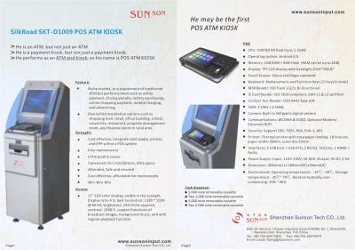 China POS ATM KIOSK - SilkRoad-de Kiosk skt-D1009 van het Zelfbedieningsbankwezen Te koop