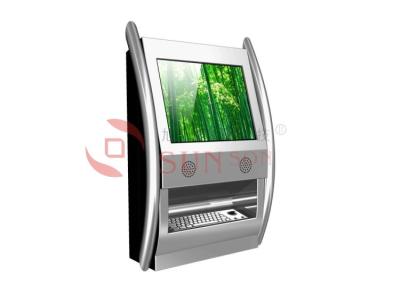 China Information Check Internet Web Wall Mounted Kiosk With PC Metal Keyboard for sale