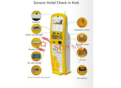 China Hotel überprüfen herein Multifunktionskiosk, Fingerabdruck-Stand-alleinkiosk zu verkaufen