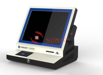 China Touch Screen Moniter Desktop Kiosk  Banking Machine Wtih ID Magnetic Card Reader for sale