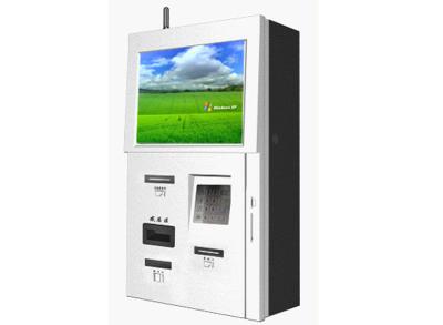 China Self-service Wall Mount Kiosk With Touch Screen Bank Card Reader EPP Printer Bill Acceptor for sale