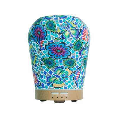 China Household Aroma Diffuser Flower Pattern Glass Air Humidifier For Living Room for sale