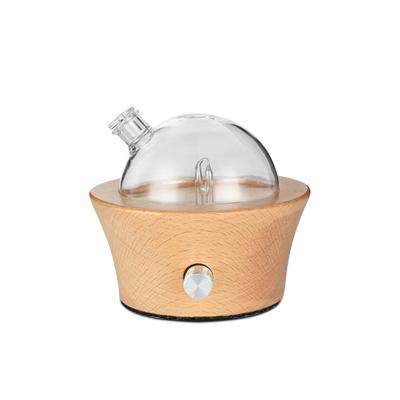 China No Water Or Heat Needed New 50ml Glass And Wood Electric Aroma Diffuser Waterless Nebulizer for sale