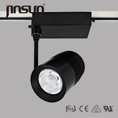 China COB LED Track light with lens, IP40, high lumen, black housing, 3 wires for sale