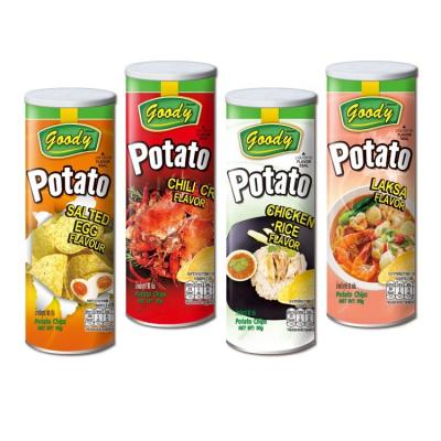 China Low-Sodium Pringles Style Canned Fried Potato Chips for sale