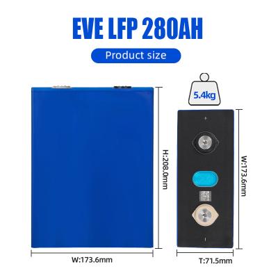 China Lifepo4 Battery Cell EVE 280AH Solar Energy System Rechargeable for sale