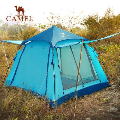 China 3 Layers Camel Tent 1-2 Person Triple Layers Water Proof Tent Automatic Tents Outdoor Camping Outdoor Dome For Increase Camping for sale