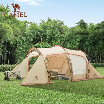 China Tube Type Tent Stake Camel 5-8 People Orion Tunnel Tent One Bedroom Outdoor Living Room Waterproof Glamping Tent for sale