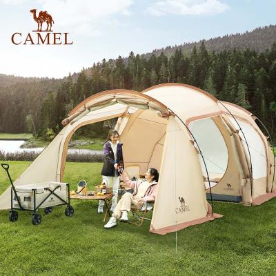 China Tube Type Oxford Fabric Camping Tent Orion Space Tunnel Glamping Tent Extended Camel Stake Large Tent With One Bedroom One Living Room for sale