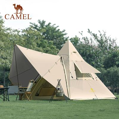 China Camel Tent 5-6 Persons Family Tent 210D Oxford Cloth PU2000mm UPF50+ Diagonal Tie Type Loose Area 9kg 2 Colors Pyramid Camping Tent For Outdoor for sale