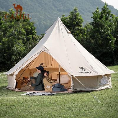 China Camel 6-9 Camel 6-9 Breathable Cotton Canvas PU5000mm Camp Glamp Bell Tent Outdoor Waterproof Luxury Glamping Bell Tent for sale