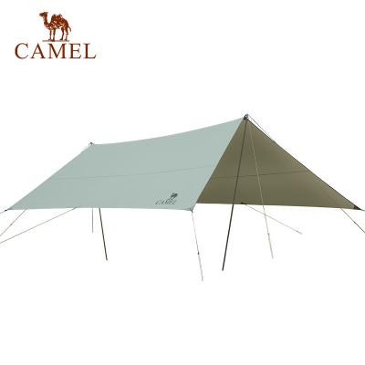 China Straight Tying Type Camel Outdoor Oxford Cloth Tarpaulin UPF50+ Silver Coated Rain Fly Waterproof Camping Tarp Large for sale