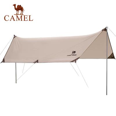 China Durable Camping Tarp Camel Camping Tent Sunshade Fly Leaf Rain Leaf Sunshade Canopy Tent Tarp for sale