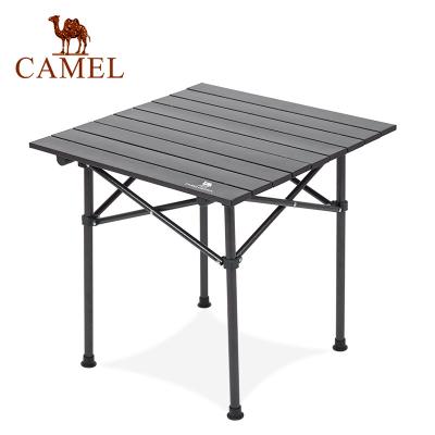 China Aluminum Alloy Modern Outdoor Square Table Camel Bear Lightweight High Capacity Camping Desk with Anti-slip Design for sale