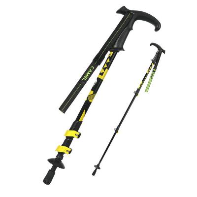 China Luxury Carbon Fiber Telescopic Section Camel 3 Section Durable Climbing Stick Ultralight Hiking Trekking Pole for sale